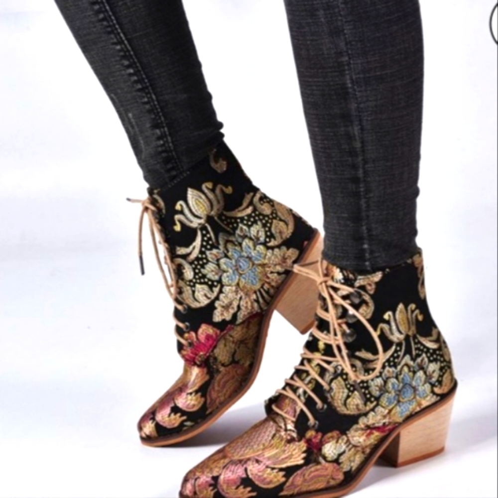Boho women's ankle boots